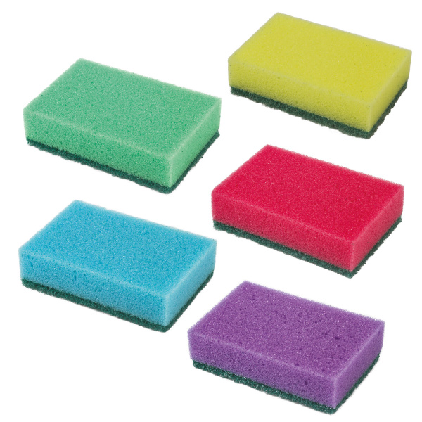 601552 Губки для мытья посуды лайма 27х96х64 мм (компл 10шт) поролон/абразив