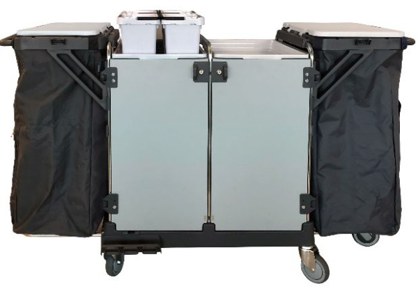 700001 Тележка для горничных Виледа, полная комплектация, серый, 100*58*1780 см /1