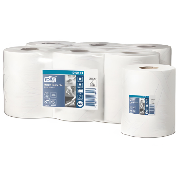 130044 _ВЫВОД_ Протирочная бумага с центр.вытяжкой торк 125 м 2 слоя цв.бел совм. с m2 368 л. в рул. (6 в