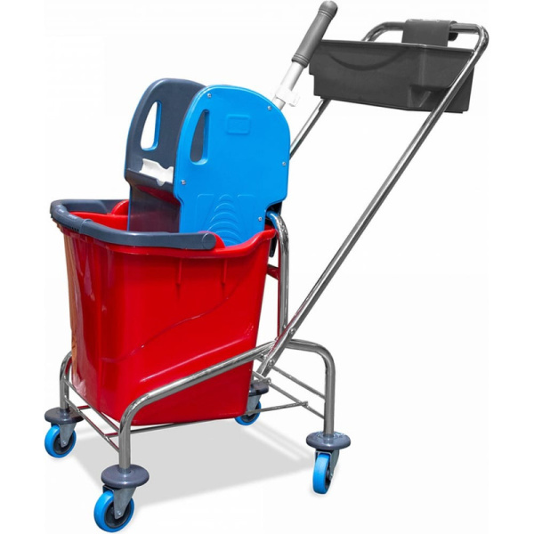 IT-0495 Тележка grass(грасс) каркас хром, отжим it-0491 пластик, доп. контейнер 1*25л