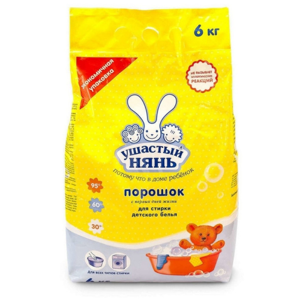 603538 Ушастый нянь, Стиральный порошок для всех типов стирки 6 кг