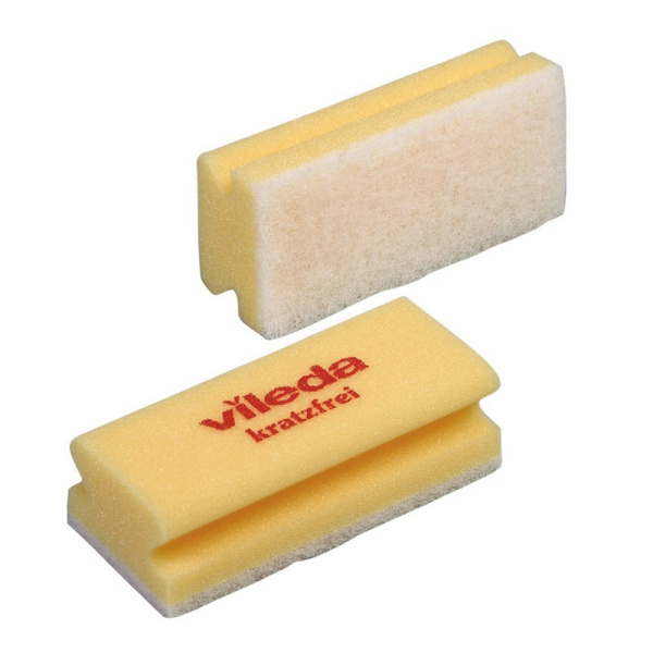 102564 Губка Виледа Минимальная жесткость, 15*7*4,5 см, белый абразив, желтый (10 шт в уп)/ 100