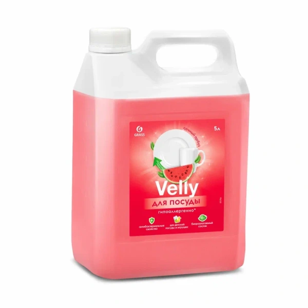 125786 Grass, Velly Sensitive, Средство для мытья посуды арбуз 5 л