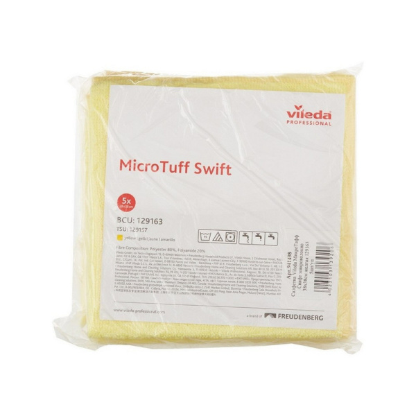 174205 Салфетка Виледа МикроТафф Плюс, 38*38 см, желтый (5 шт в уп) (ст арт 169923)/ 100