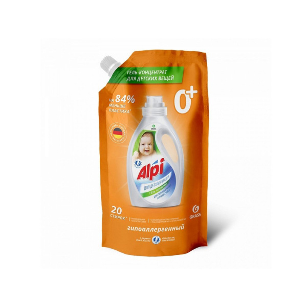 125565 Grass, Grass alpi sensetive gel, Средство для стирки гель-концентрат 1000 мл (дой-пак)
