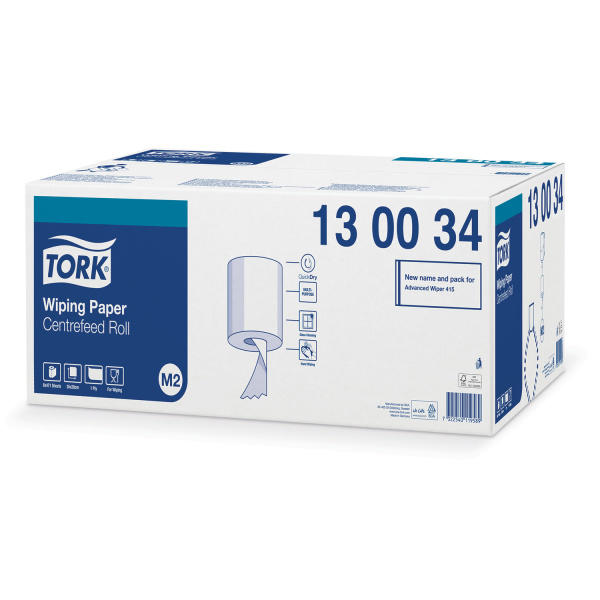 130034 _ВЫВОД_ Протирочная бумага с центр.вытяжкой торк 165 м 1 сл. цв.бел совм. с m2 471 л. в рул. (6 в