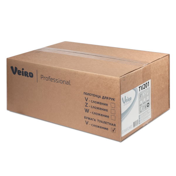 TV201 Veiro, Бумага туалетная листовая, 2 слоя, 250 л, в пачке