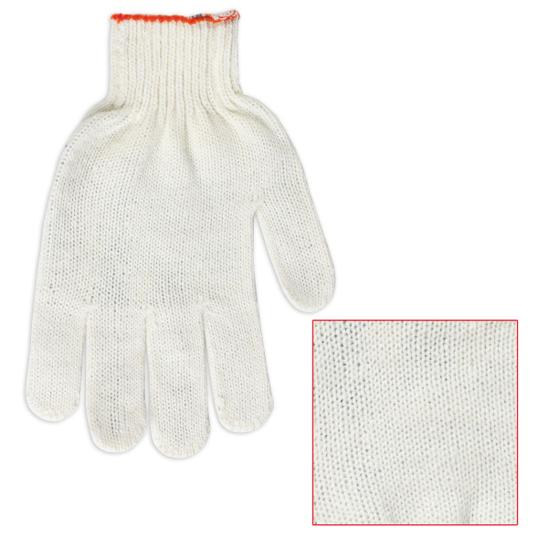 600804 Laima, Laima "стандарт", Перчатки х/б, 7,5 класс, 36-38 г, 166 текс, без ПВХ, цвет белый