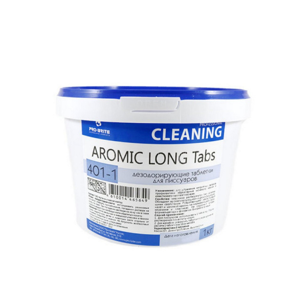 401-1 Pro-Brite, Aromic long tabs, Таблетки дезодорирующие для писсуаров, без хлора, 1кг,