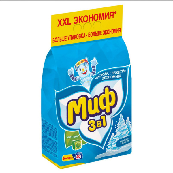 602420 Миф, Свежесть, Порошок стиральный автомат 6 кг,