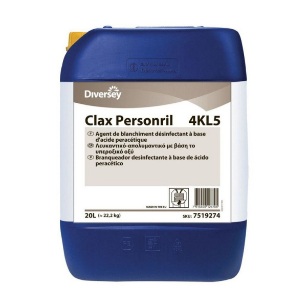 Diversey, Clax Personril, Отбеливатель для тканей жидкий, кислотный ph3, концентрат 20 л