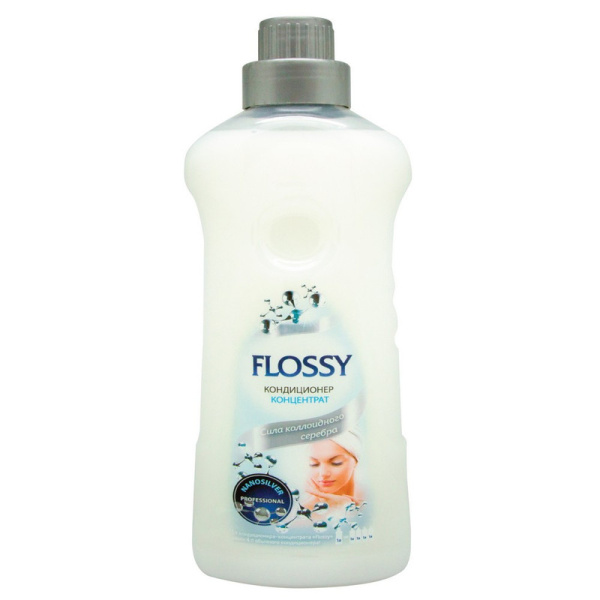 2219 Flossy, "Сила серебра", Кондиционер-ополаскиватель для белья концентрат, 1л