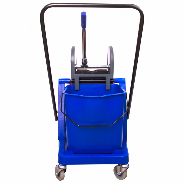 606659 Уборочная тележка brabix 2 съемных ведра 23л, мех. отжим, пластик каркас