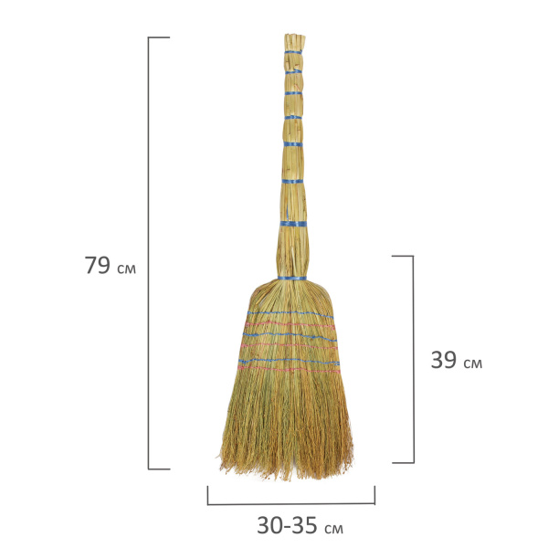 604230 Веник быт. сорго 6-и прошивной  ширина метелки 30-35 см, длина 79 см 