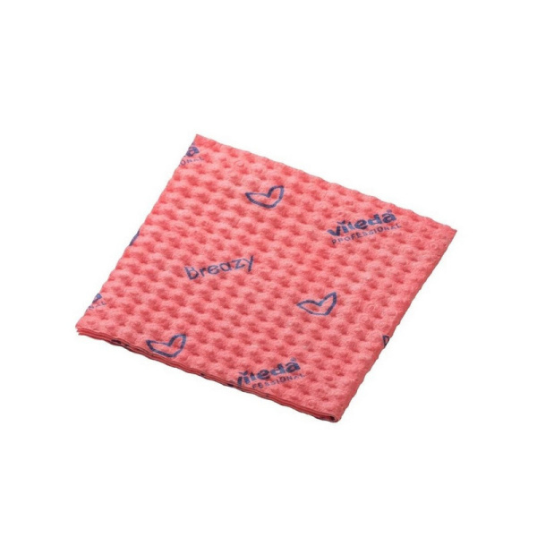 161617 Салфетка для уборки Виледа Бризи 35*36 см, красный (25 шт в уп)/ 300