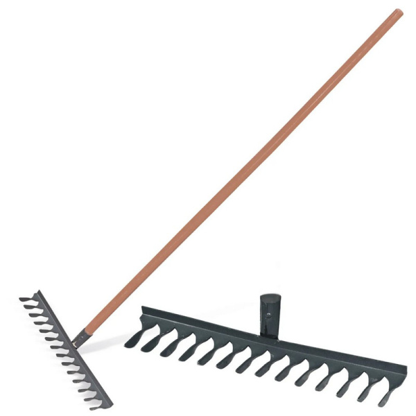  600675 Грабли классические витые, 14 зубьев, ширина 38 см, деревянный черенок 120 см, КМ000876
