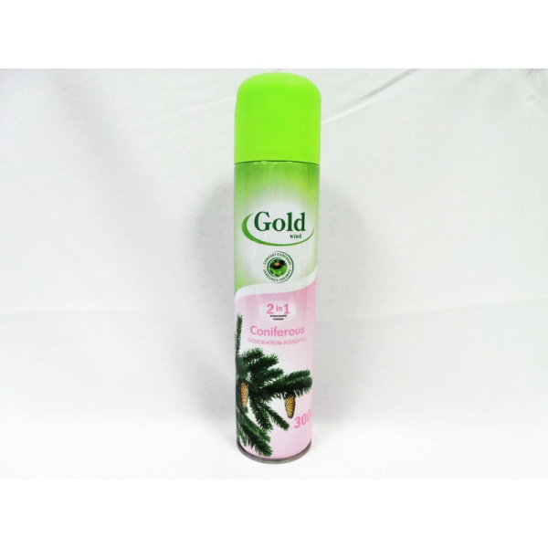  Освежитель воздуха GOLD WIND 300 мл.(аэрозоль) Хвойный /12