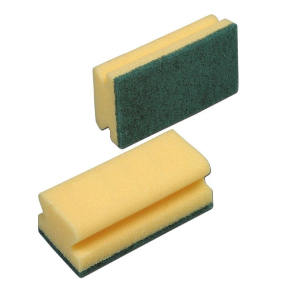 101397 Губка Виледа Средняя жесткость, 15*7 см, зеленый абразив/желтый (10 шт в уп)/ 100