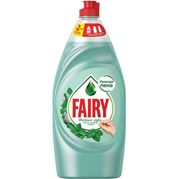 603748 Fairy, Нежные руки "Чайн дерево и мята", Средство для мытья посуды, 900 мл
