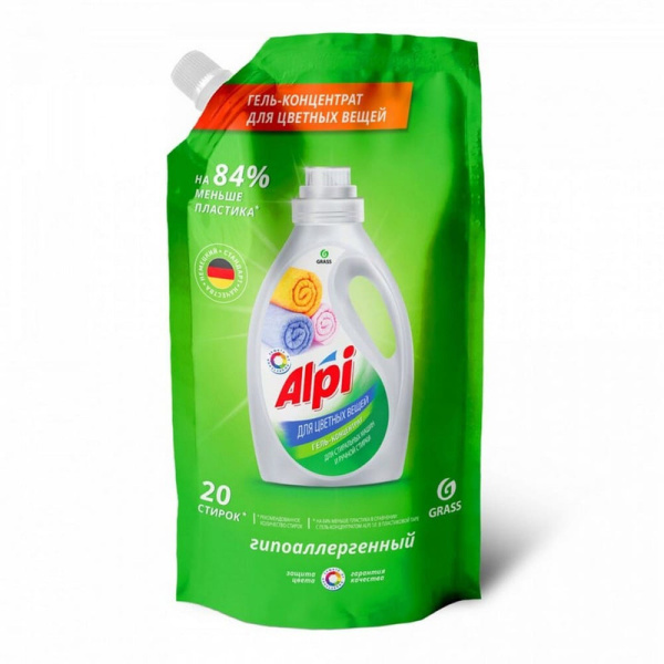 125479 Grass, Alpi color gel, Средство для стирки гель-концентрат 1000 мл (дой-пак)