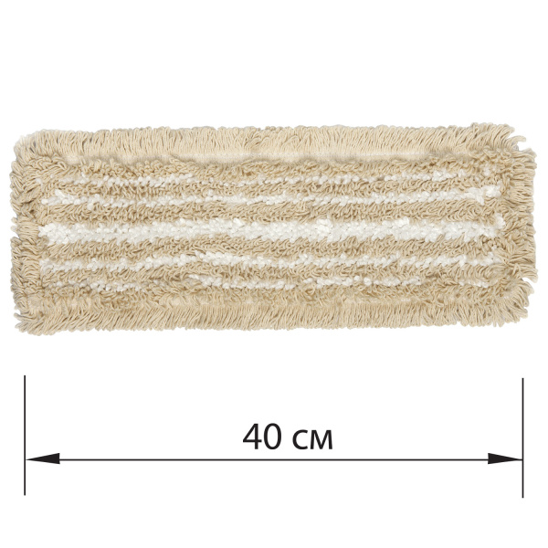 605309 Моп 40 см.   микрофибра, хлопок крепл. уши и карман для швабры/держателя(флаундера)   