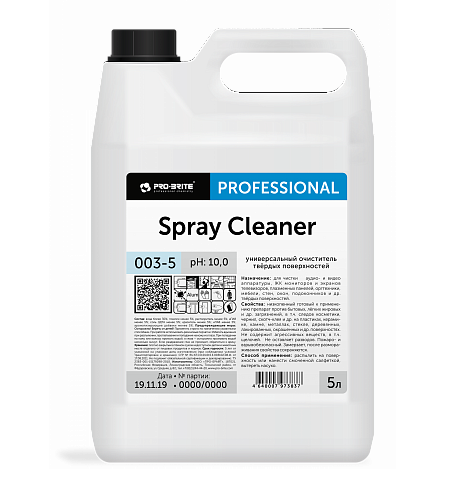 003-5 Pro-Brite Spray Cleaner 5л Универсальный очиститель твердых поверх. (окна, стен, пластик) Ph 10 /4