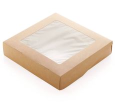 SELFBOX1500-PRO Geovita, Ланч-бокс 200х200х40 мм, с окном, крафт, 1500 мл (10 шт в упаковке)