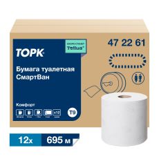 472261 Туалетная бумага в мини-рулонах Tellus SmartChoice с ЦВ, 2сл, цв. белый, (130м в рул), T9/TP9 / 12 