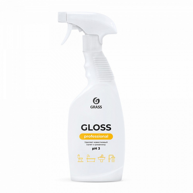 125533 Grass, Grass gloss Professional, Кислотное средство для уборки санитарных зон 600 мл (курок)