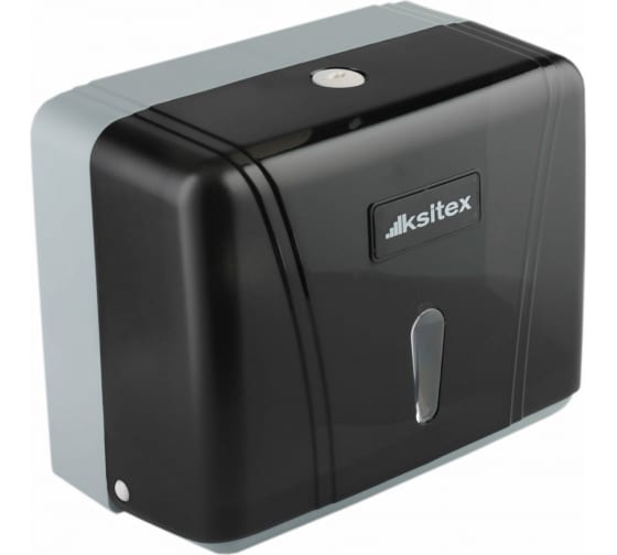Диспенсер для листовых полотенец Ksitex TН- 404В , V сложения, пластик черный