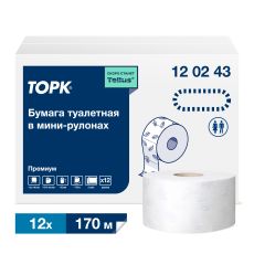 120243 Торк (Tork), Бумага туалетная рулонная 70 м, 2 слоя, 1214 л, в рулоне, (12 в упаковке) совместима с cистемой Т2