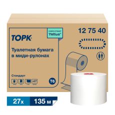 127540 Торк (Tork), Бумага туалетная рулонная 135 м, 1 слой, совместима с Т6