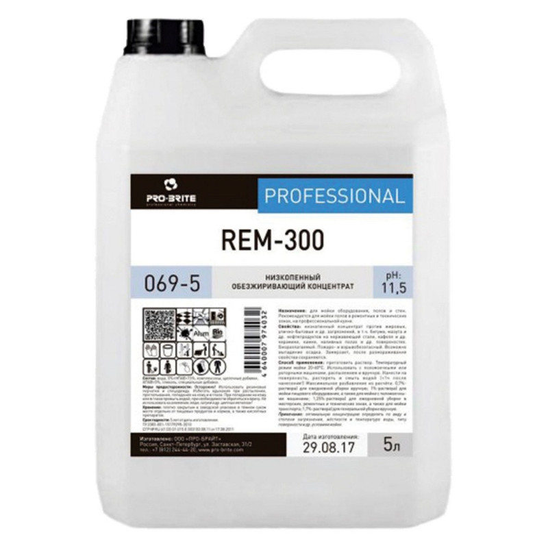 069-5 Pro-Brite, Pro-Brite rem-300, Средство для мытья пола 5 л, (4 в коробке)