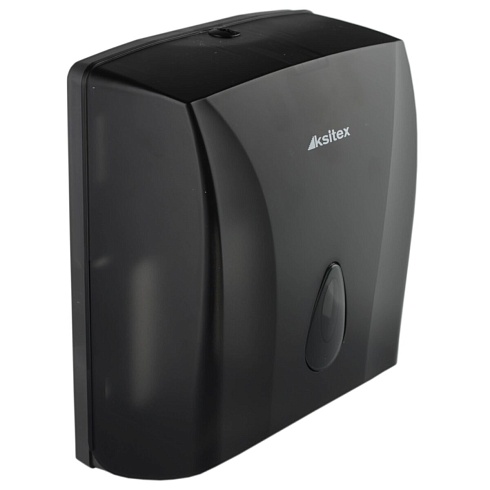Диспенсер для листовых полотенец Ksitex ТН-8228В, V сложения, пластик черный