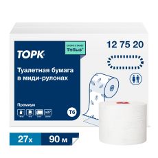 ВЫВОД 127520 (замена 127521) Бумага туалетная рулонная торк 90 м 2 слоя (27 в уп.) совм. с т6