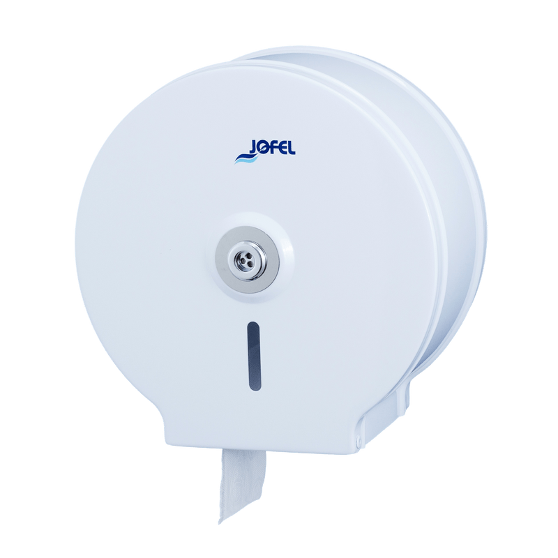AE12400 Jofel, Classica, Диспенсер для рулонной туалетной бумаги металлический, цвет бел, 1 рулон - 200 м, втулка диаметр - 55 мм
