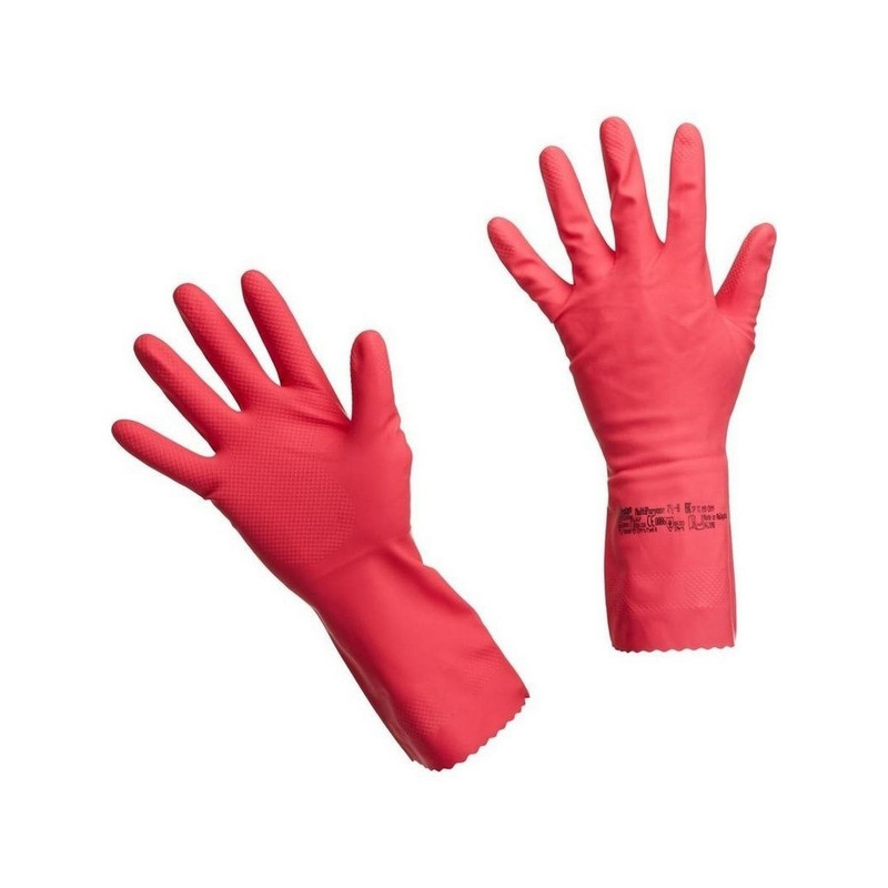 100751/100154 Vileda Professional, Перчатки латексные многоцелевые размер L, цвет красный (50 штук в коробке)