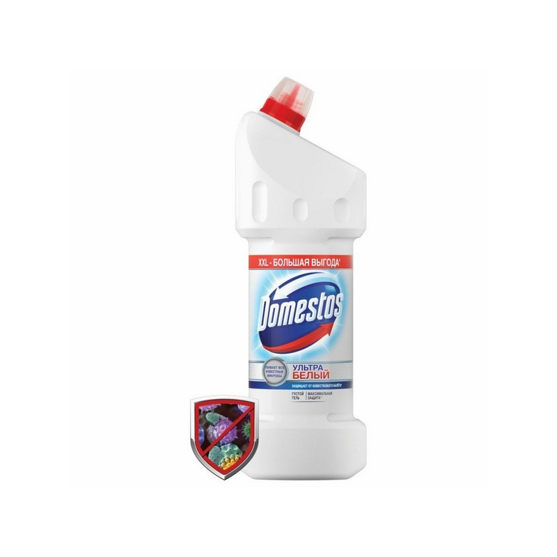 601748 Доместос (Domestos), Ультра Белый, Средство для уборки санитарных зон Универсальное, 1 л
