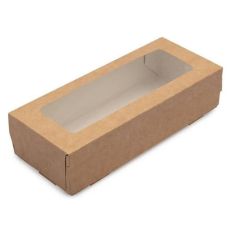 SELFBOX500-PRO Geovita, Ланч-бокс 170х70х40 мм с окном, крафт, 500 мл (20 шт в упаковке)