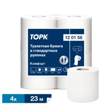 120158 Торк (Tork), Бумага туалетная рулонная 23 м, 2 слоя, (4 рулона в спайке) совместимо с Т4