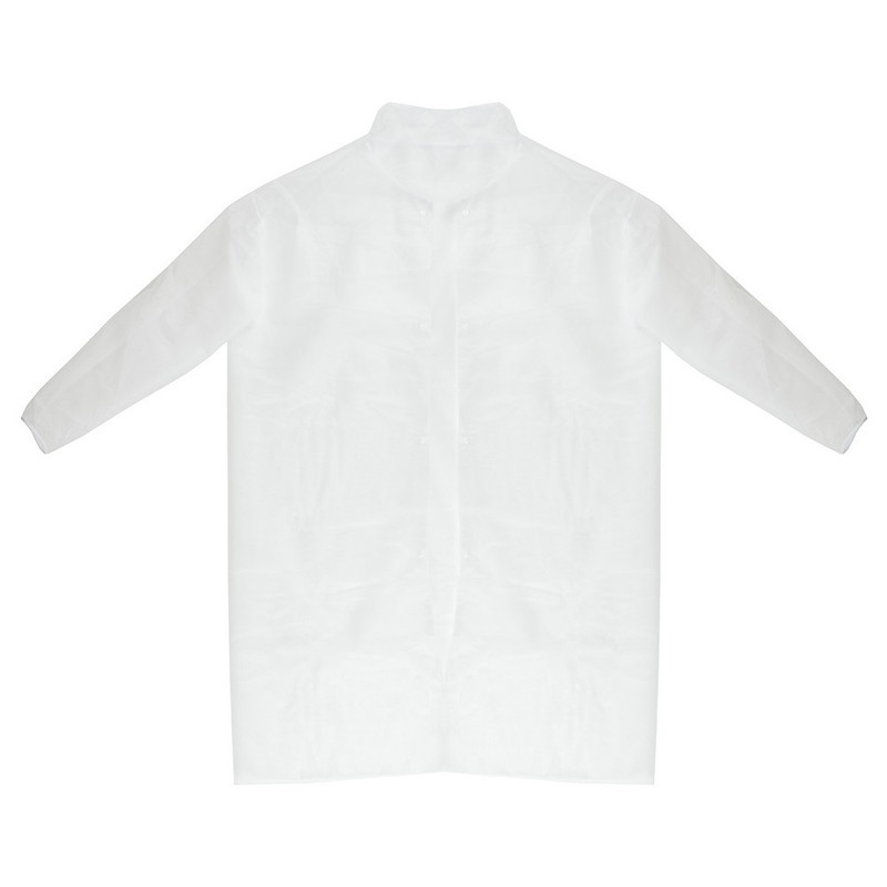 67 326, Халат нетканный на кнопке размер L (52-54) белый, плотность 20г (5 штук в упаковке)