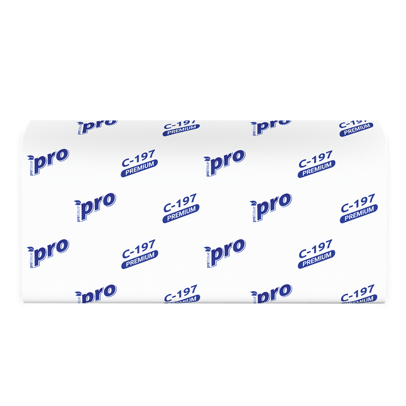 C197 Полотенца бумажные листовые V слож. PROtissue, 2 сл., 22х21, 200 л, H3 (20 пачек в кор)