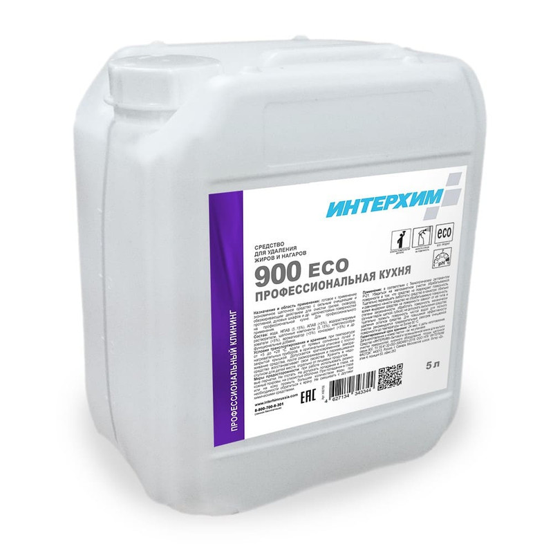 ih90150 Интерхим, Интерхим 900 Eco проф кухня, Готовое щелочное средство для удаления жиров и нагаров на кухне, 5л