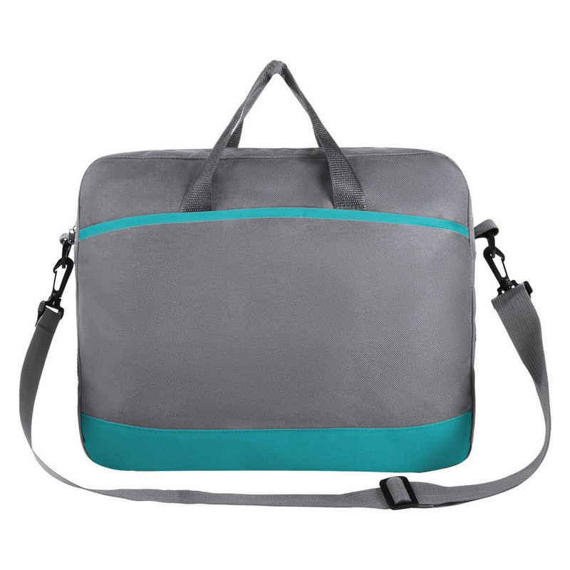 270837 Staff, "Manager", Сумка для документов на молнии с карманом, полиэстер, серо-бирюзовая, 37х32х5 см