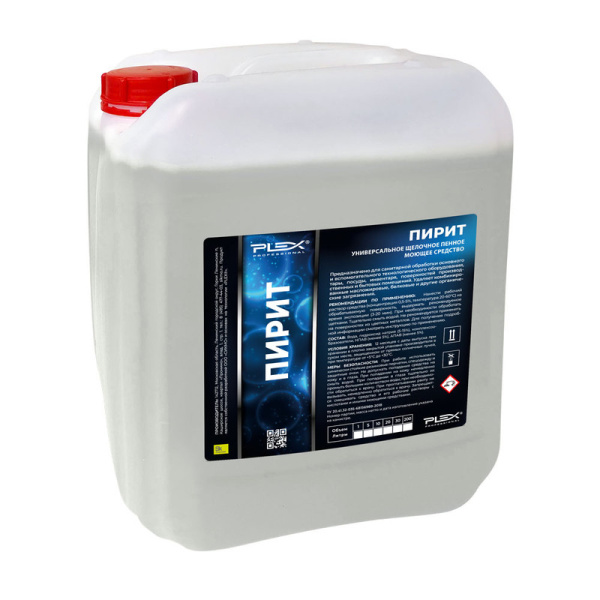 ПИРИТ PLEX Универсал. щелочное пенное моющее ср-во д/удаления органич., белково-жир. загряз, 20 л / 26