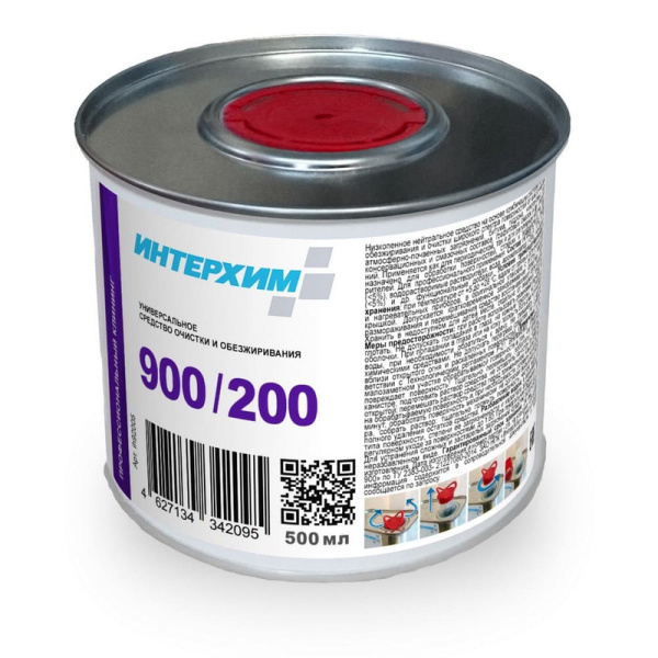 ih92005 Интерхим, Интерхим 900/200, Щелочное средство для очистки и обезжиривания поверхностей 0,5 л (железная банка)