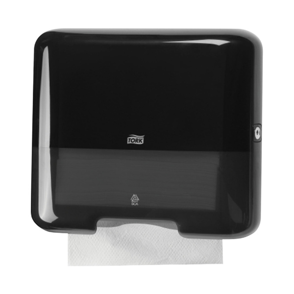 553108 Диспенсер для листовых полотенец мини  Tork цв.черный cистема H3
