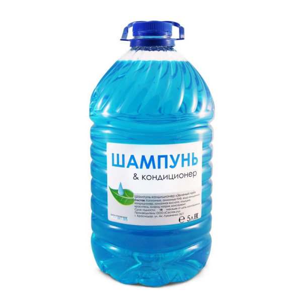 С00021 Grass, «Room 2 в 1», Шампунь-гель для душа голубой, бутыль 5 л