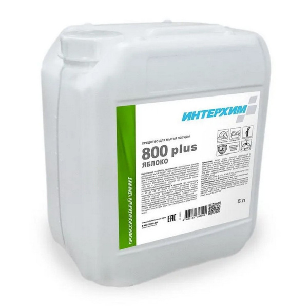ih88250 Интерхим, 800 plus, Средство для ручного мытья посуды, яблоко, 5л