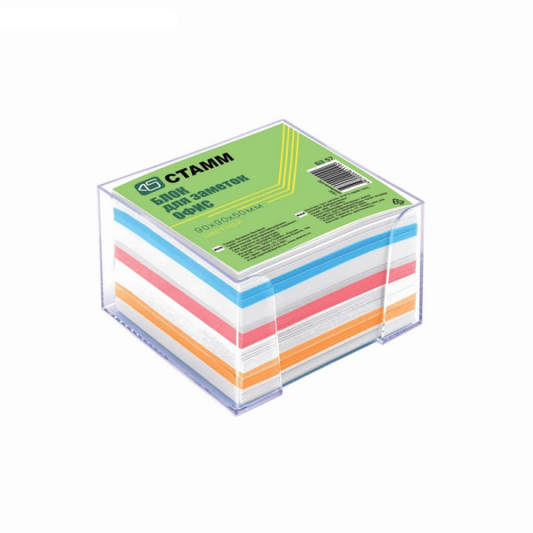 127156 Стамм, Блок для записей в подставке прозрачной 9х9х5 см